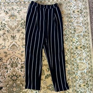 high waisted striped trousers